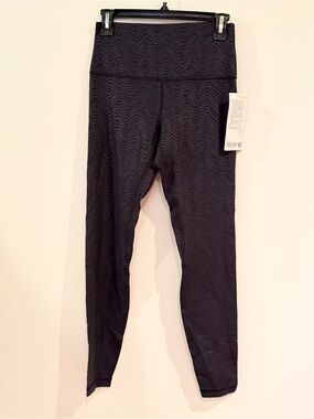 Lululemon Align HR Pant 28” Textured Black High-Waist Leggings Size 8